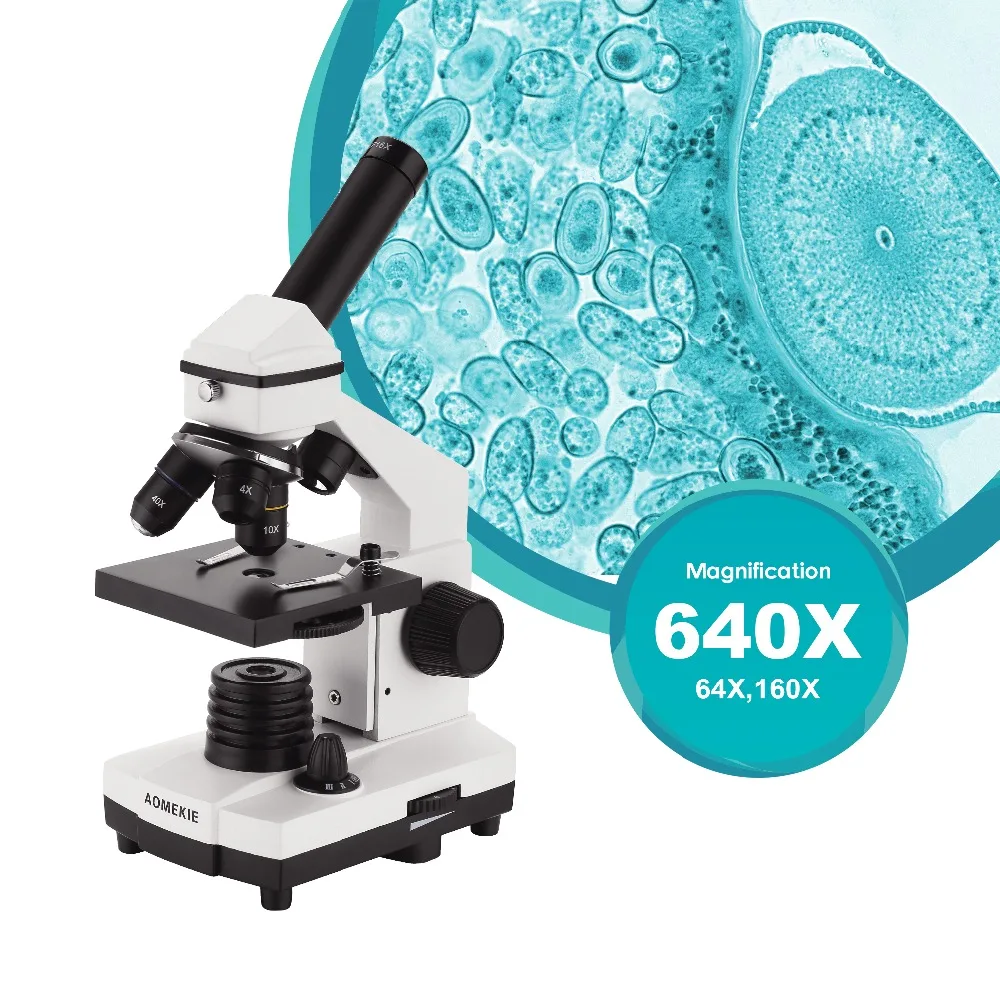 AOMEKIE professionaalne bioloogiline mikroskoop 64X-640X üles / - Mõõtevahendid - Foto 2