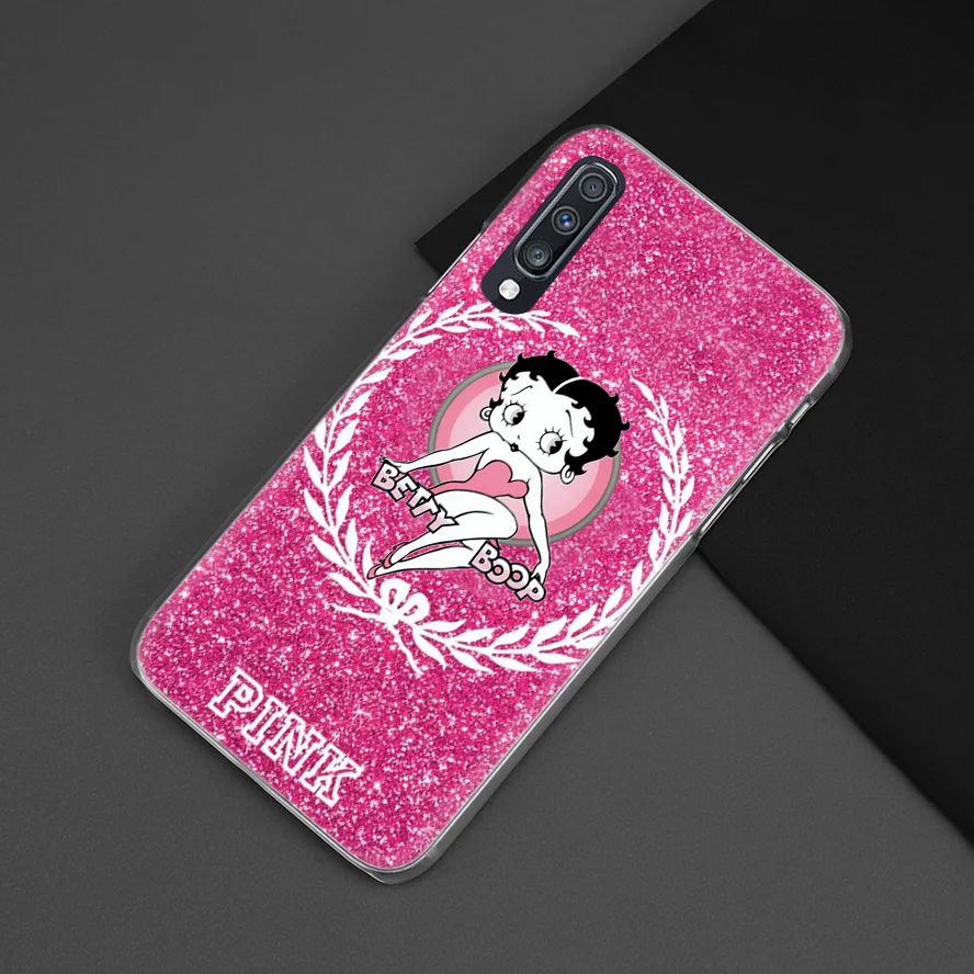 Розовый сексуальный чехол Betty Boop для samsung Galaxy A50 A70 A20e A40 A30 A20 A10 A8 A6 Plus A9 A7 жесткий прозрачный чехол для телефона из поликарбоната