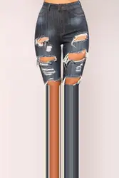 2019 новые летние женские рваные джинсы-скинни Сексуальная облегающая юбка-карандаш джинсы брюки повседневные рваные джинсы