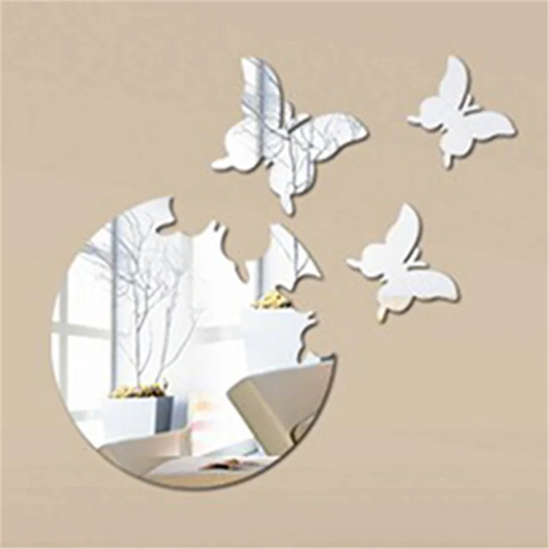 Diy Acrylic mirror wall sticker butterfly Modern real promotion home
