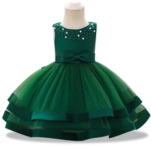 Детское праздничное платье без рукавов для девочек однотонное платье кружевное крестильное платье Детская полная луна костюм 3-24 месяца