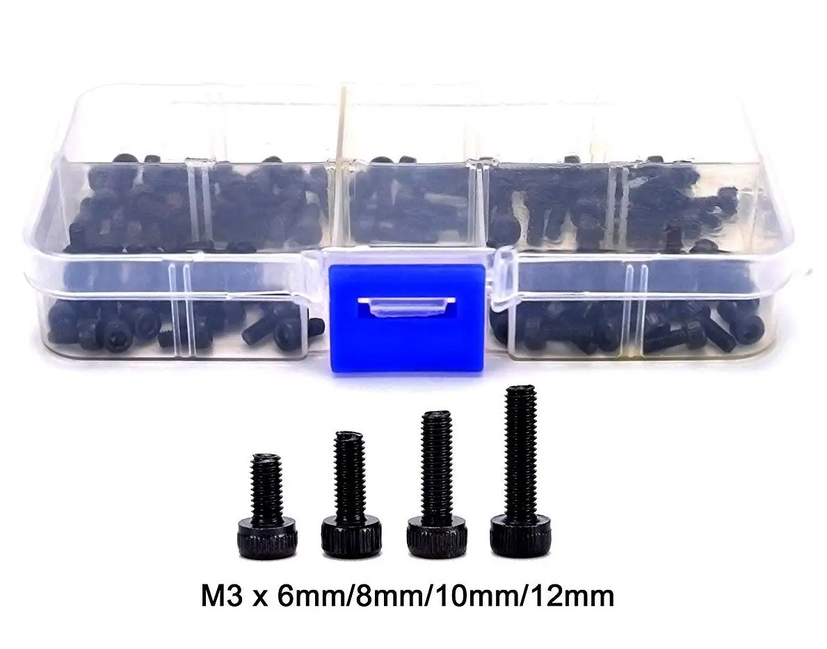 100PCS M3 Machine Screws M3 x 6 mm 8 mm 10 mm 12 mm Hex Bolt Socket