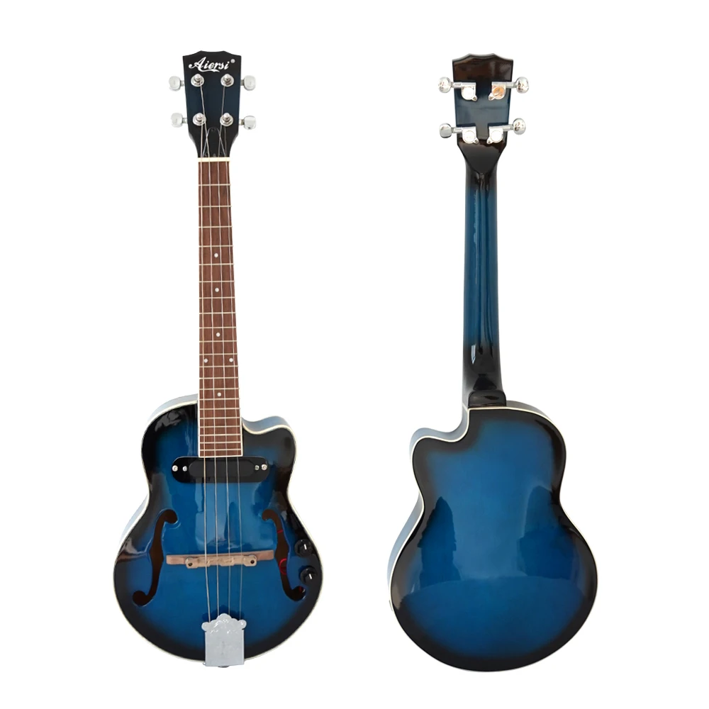 

Aiersi High Quality Professional Tenor Size Colour Hollow Body Electric Jazz Ukulele JU-02