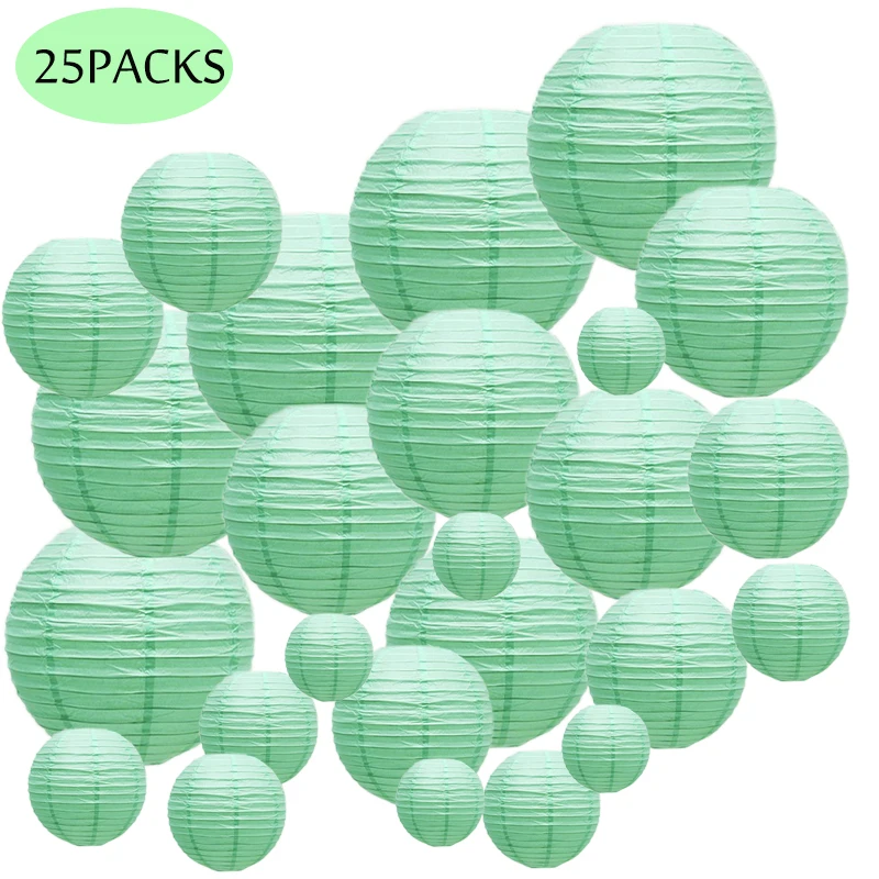 mint paper lanterns