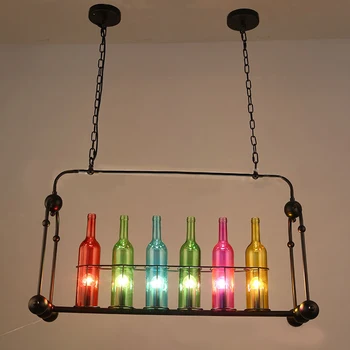 

American modern country wine bottle simple chandelier glass LED light for living room dining room restaurant hotel hall bar cafe