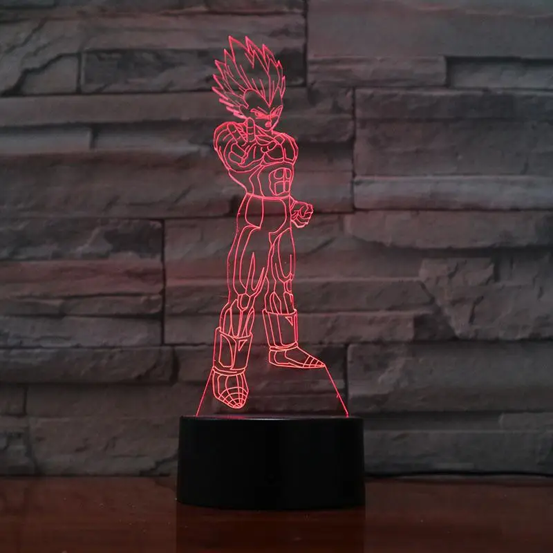 Фигурка "Dragon Ball" атмосферная настольная лампа Lampara Супер Saiyan Goku Usb 3d светодиодный ночник прикроватный сенсорный Сенсор освещение лампа - Испускаемый цвет: 2