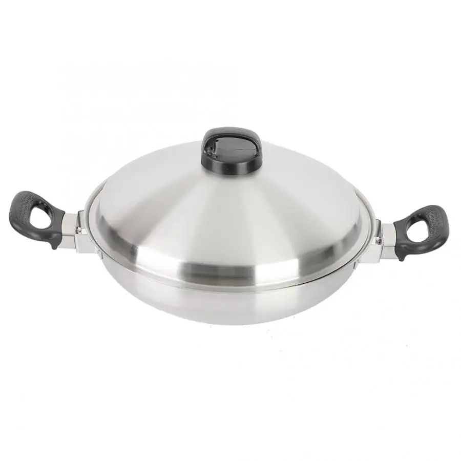 

panela Durable Two Handles Stainless Steel Cooking Frying Pan Kitchen Cookware High Quality