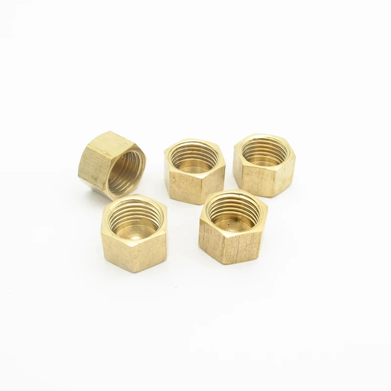 

5PCS 1/4" BSP Female Thread Hex Head Brass End Cap Plug Pipe Fitting Coupler Connector Adapter For Water Fuel Gas