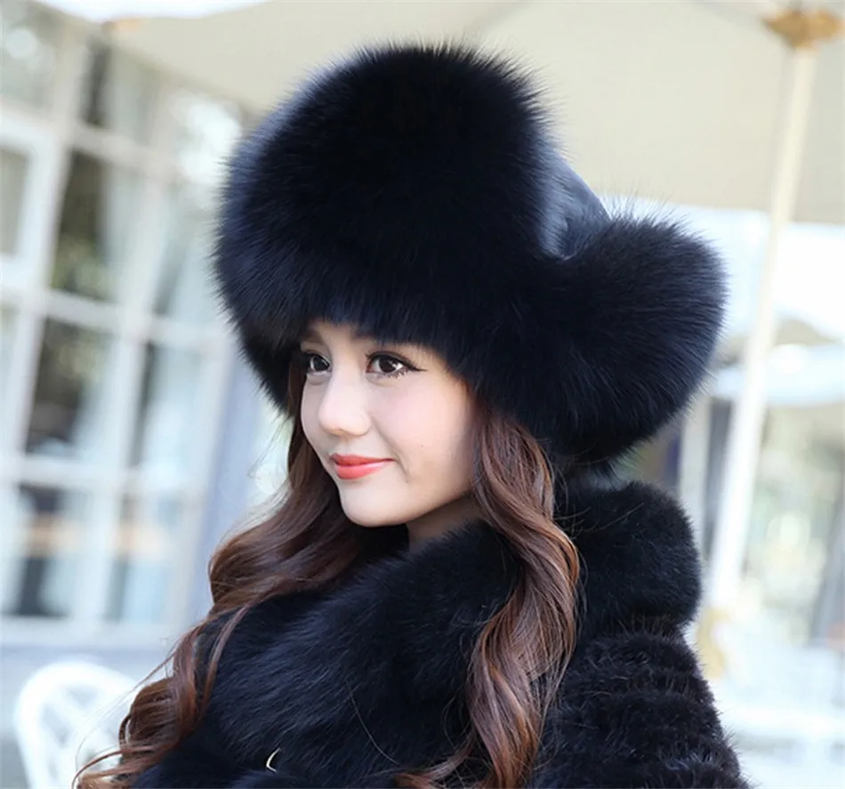 mens mad bomber hat 2020 100% Real Fox Fur Hat Women's Russian Ushanka Aviator trapper snow skiing Hat caps earflap winter raccoon fur Bomber hat sheepskin bomber hat