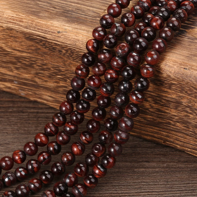 

Factory Price Natural Stone Red Tiger Eye Round Loose Beads 15" Strand 4 6 8 10 12 MM Pick Size For Jewelry