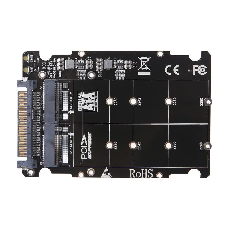 2 в 1 M.2 NVMe SATA-Bus NGFF SSD к PCI-e U.2 SFF-8639 адаптер PCIe M2 конвертер настольный компьютер