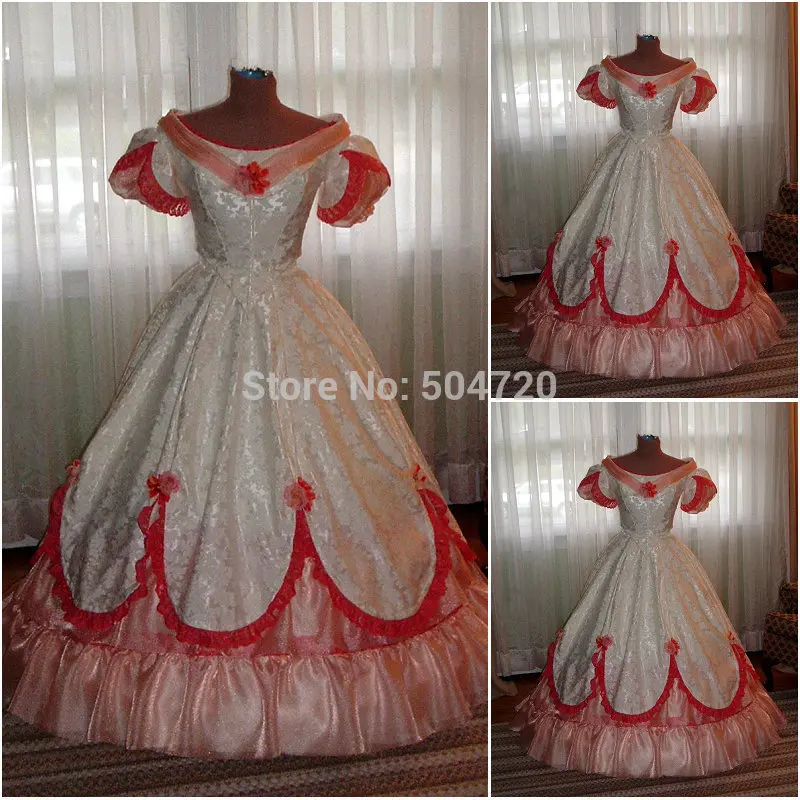 Бесплатная доставка! винтажный костюм R 253 19 века 1860S викторианская