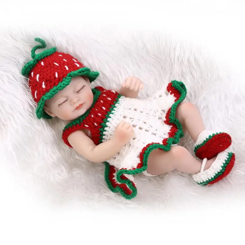 

10 Inch Hot Full Vinyl Doll Reborn Silicone Vinyl Real Touch Small Mini Princess Doll Bathing doll for Kids Children Gift