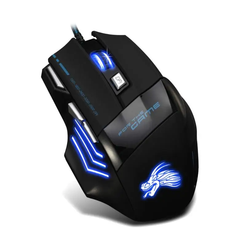 Wired font b Gaming b font Mouse Professional 7 Buttons Adjustable 5500DPI USB Cable LED Optical