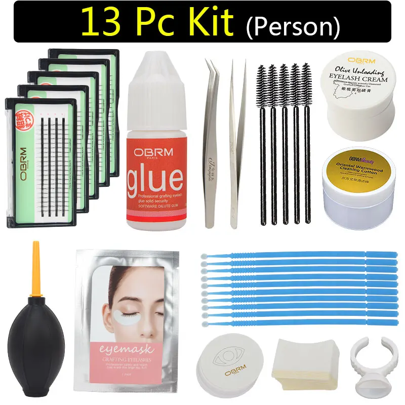 

eyelash extension kit professional, 13pc lash kit, sensitive person lash kit set, personal eyelash extension kit