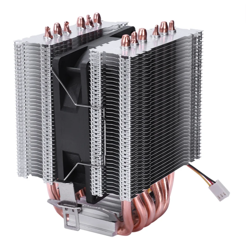 Lanshuo 6 тепловая труба 3 провода с легким одиночным вентилятором Cpu вентилятор Радиатор для Intel Lga 1155/1156/1366 кулер тепла Si