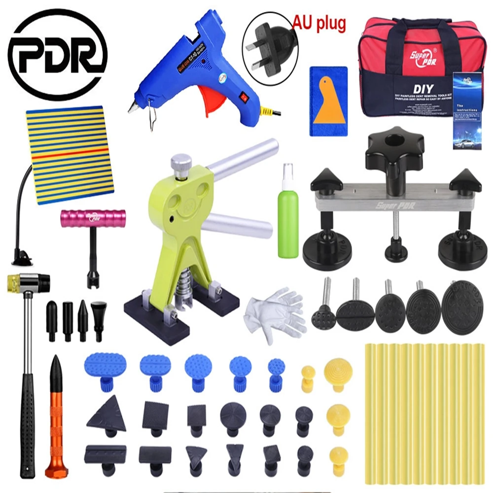 

PDR Professional Kit Dent Repair puller Body Damage Fix Tool Pulling Bridge Puller Dent Removal AU Glue Tabs Glue Gun