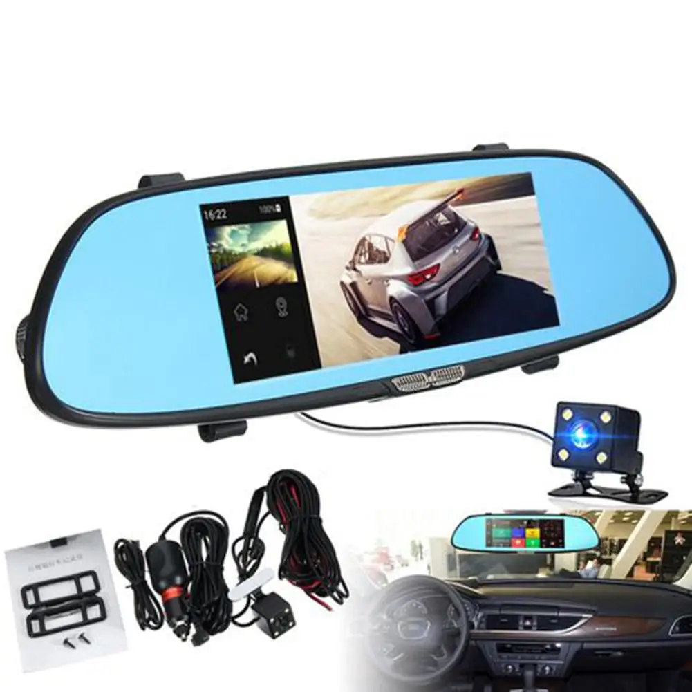 

M50 7 Inch 1080P BT Car DVR Dual Lens Camera Rearview Mirror Driving Recorder IP66