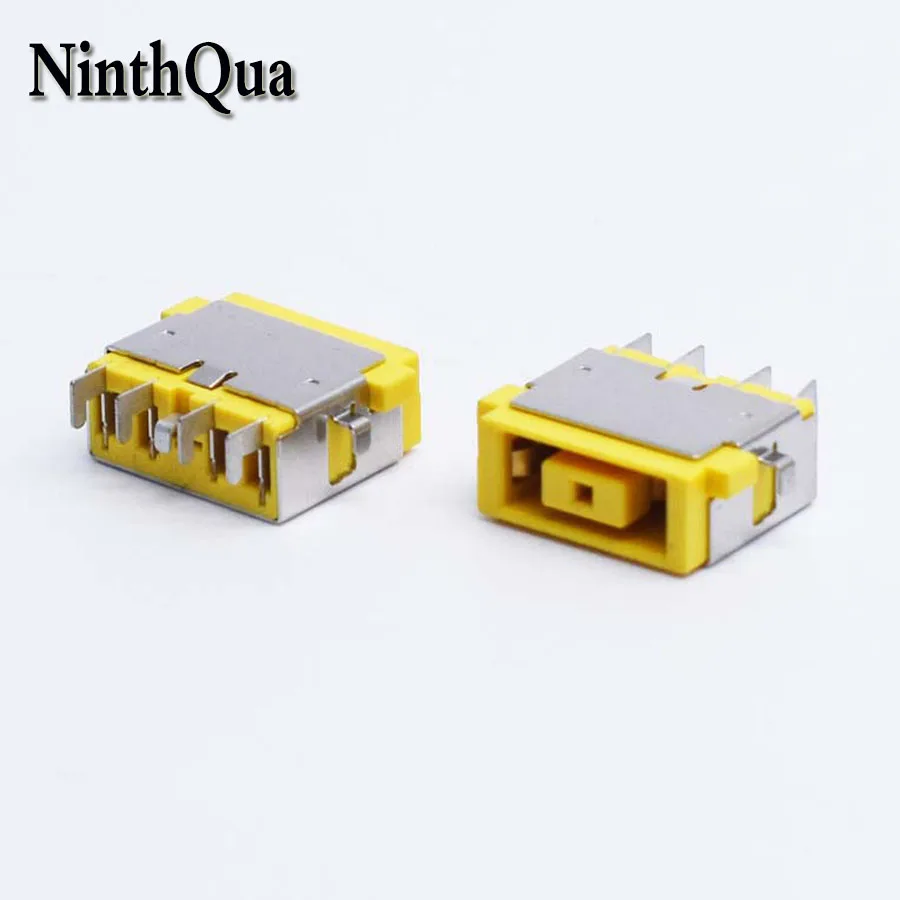 NinthQua 1pcs DC Power Plug Rectangle Charger Female jack with Right Angle Pin for Lenovo Laptop