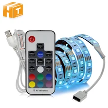 USB Светодиодные ленты 5050 RGB 60leds/M с 17Key rf контроллера 50 см/1 м/2 м комплект