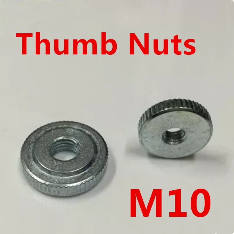 M10 Thumb Nuts Thin Knurled Steel Metric Fastener Zinc Plated Pack 20