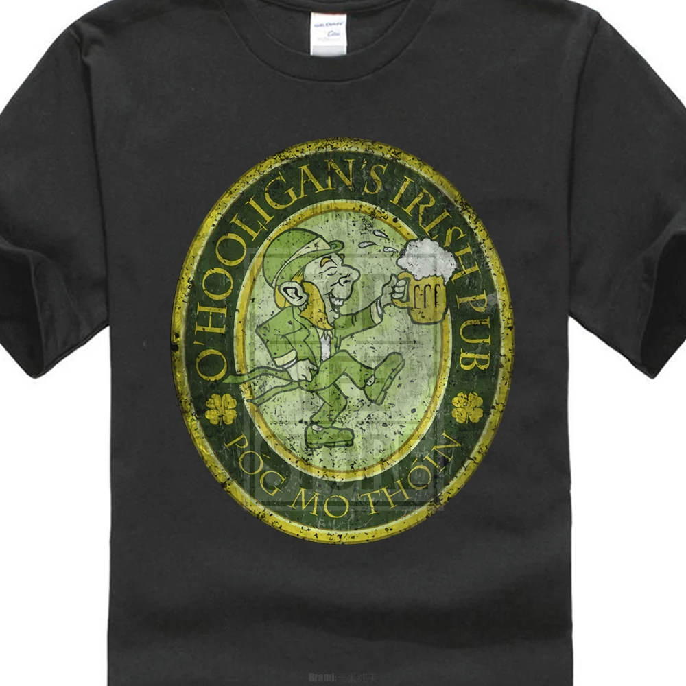 Mens Cotton Tee Shirt Short Sleeve O?Hooligans Irish Pub