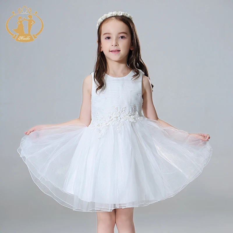 

Nimble girls clothes party Flowers Sleeveless A-Line clothes Elegant Lace clothes girl vestido infantil moana summer clothes