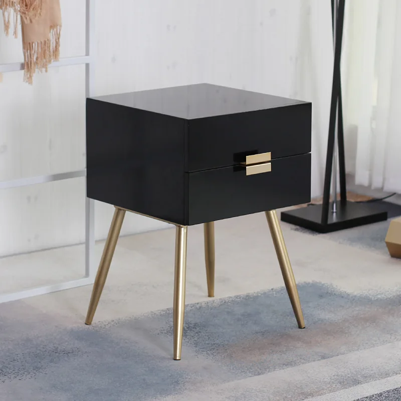 

Nordic European Foot Nightstands Bedside Side Table With Legs 2 Drawer Storage Stand Display Desk Bed Cabinets Home Furniture