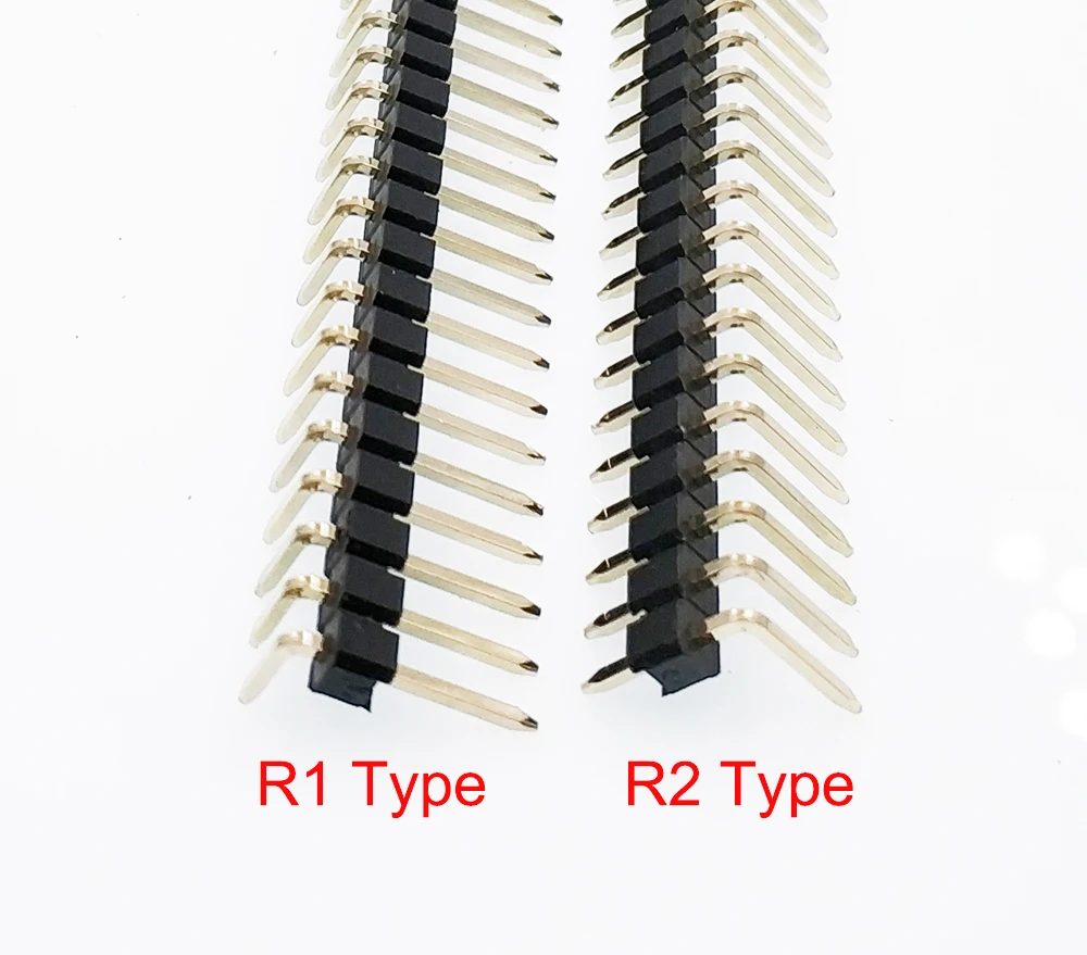 10 шт. 2,54 мм 1x40Pin RA штыревой разъем под прямым углом штыревой разъем позолоченный Однорядный Разъемный штыревой разъем R1 R2 опционально