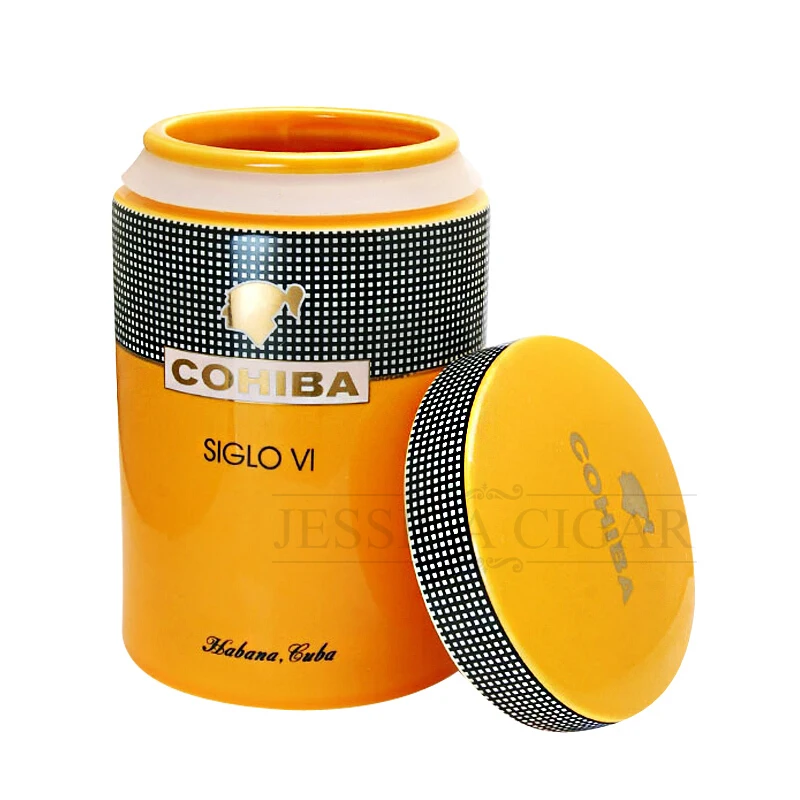 COHIBA Ceramic Cigar Humidor Jar Cigars Tube 5 10 Fingers Cigar Case