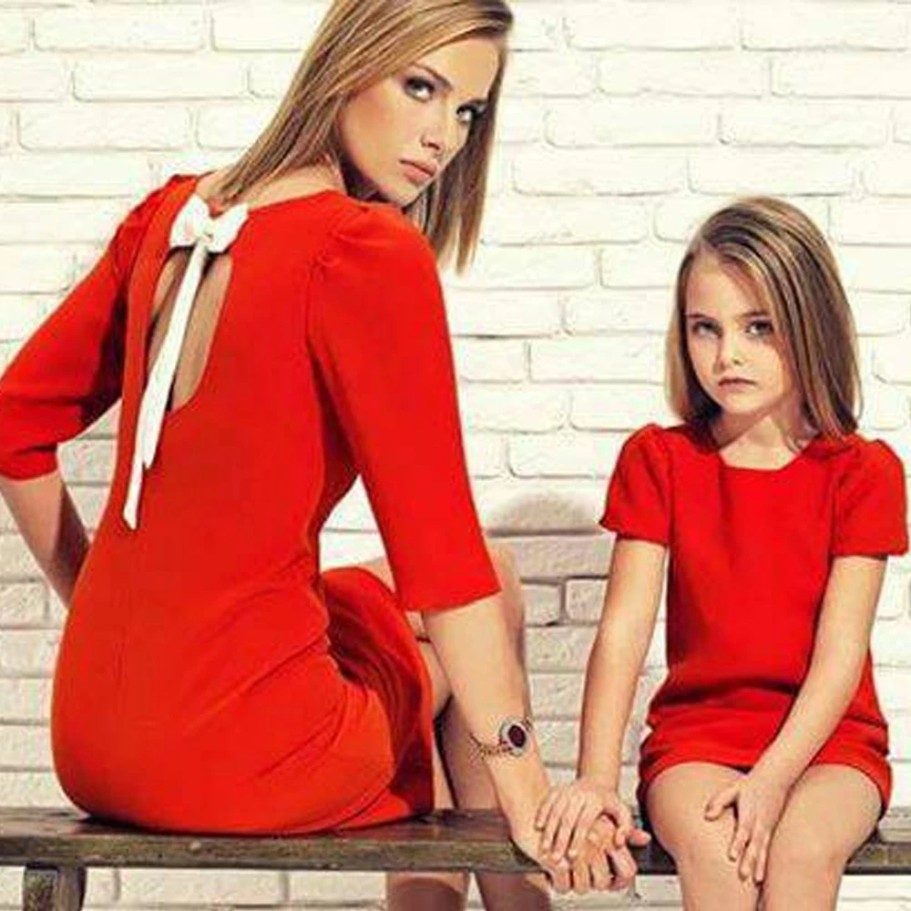 New Summer Lady Mother Daughter Matching Dresses Girl Dress Clothes