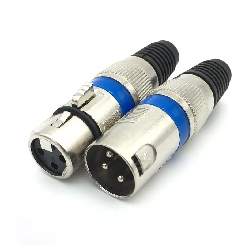 50pcs High Quality XLR Audio Cable Connector 3 core Male and Female 3