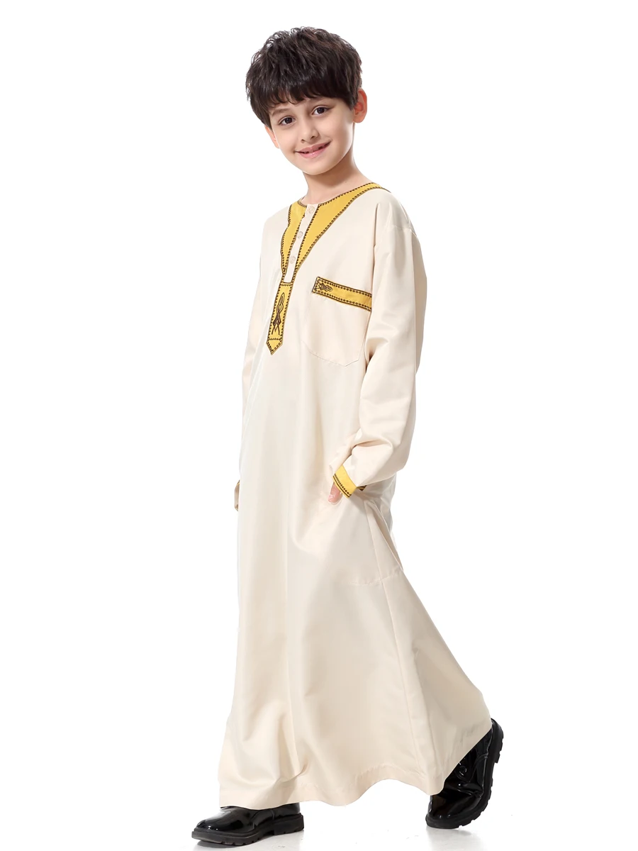Kids Kaftan Abaya Boy Jubba Islamic Robes Muslim Jubba Thobe Clothing Islam Apparel Clothing Muslim Male Dress Islamic TH872 - intl
