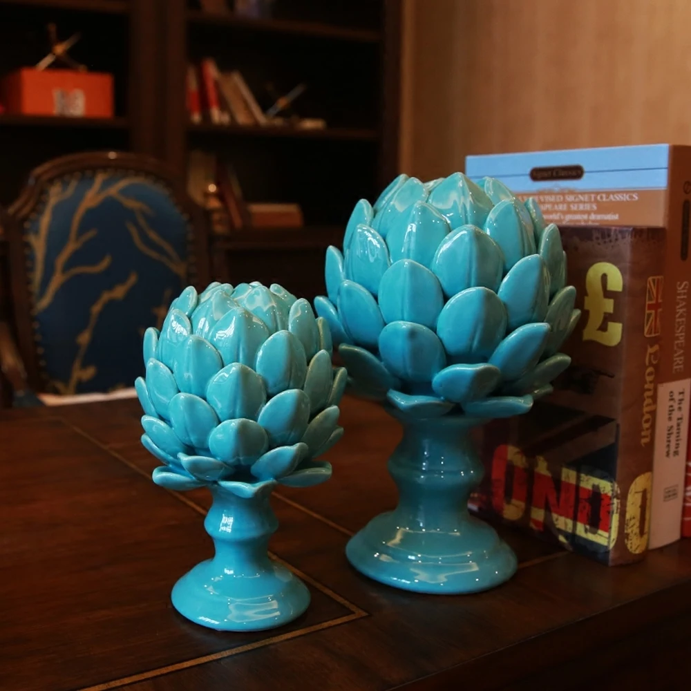 1 قطع جديد الكلاسيكية اللوتس مصباح رف مكتب الديكور تأثيث المنزل غرفة خزانة الكنز LU612250