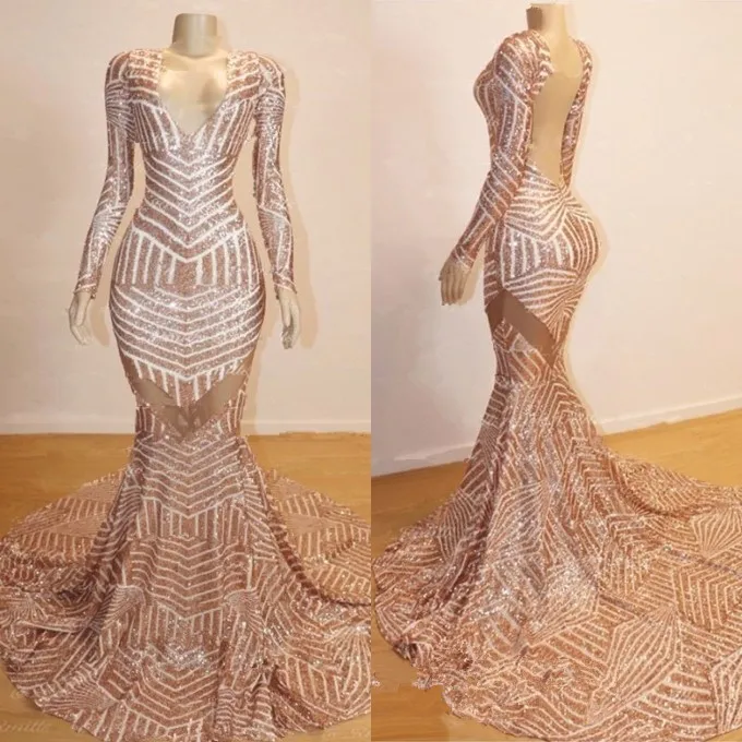 rose gold fishtail dress