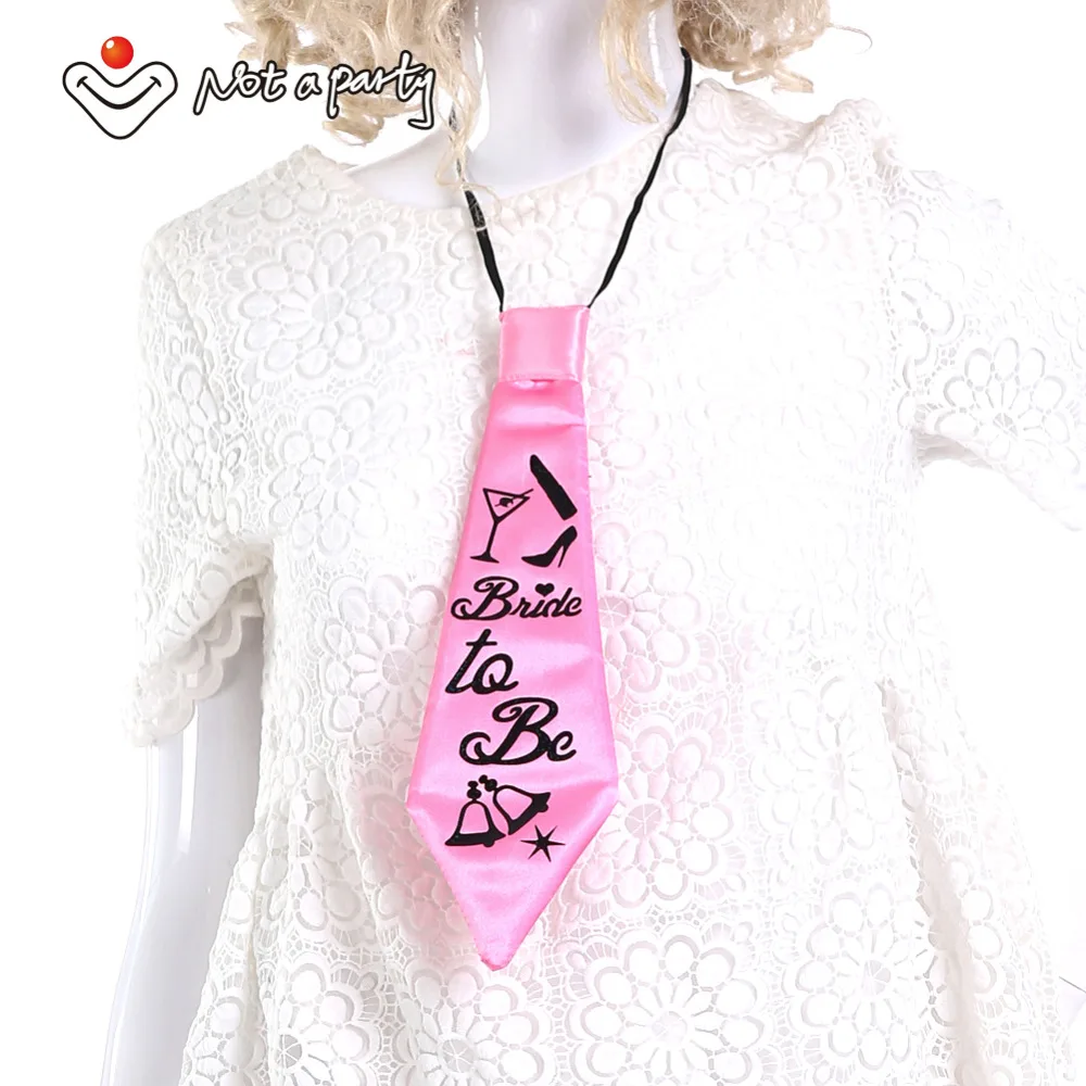  Bride to be & Hen Party pink tie for bachelorette design wedding event invitation party decoration  - 32607096434