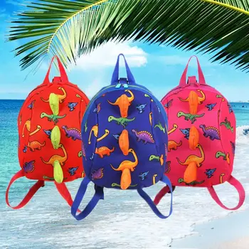 

1PC Nylon Dinosaur Pattern Kids School Bag Adjustable Shoulder Straps Waterproof School Bags For 2-6 Years Old Kids Unisex