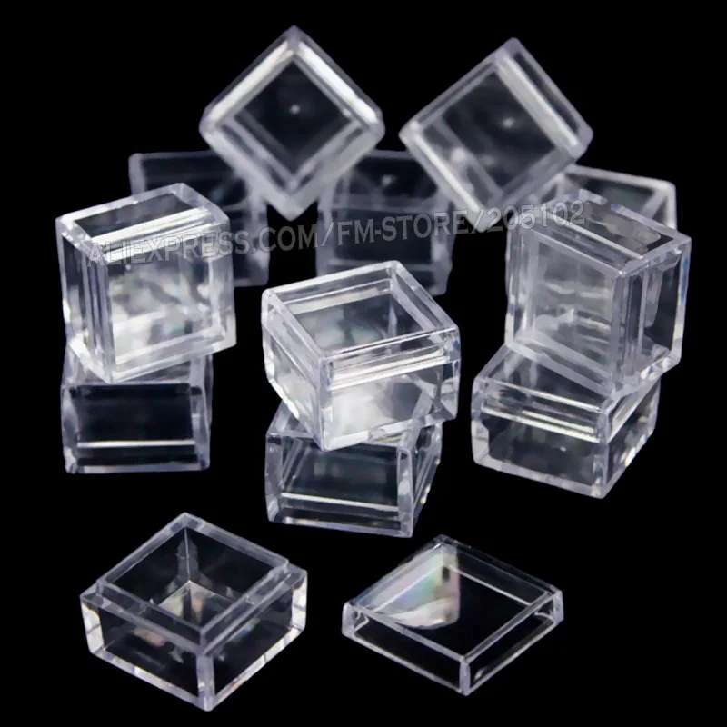 25x18mm Tiny Square Box Clear Plastic Storage for DIY Tool Nail Art Jewelry Accessory beads stones Crafts case container Jewelry Packaging