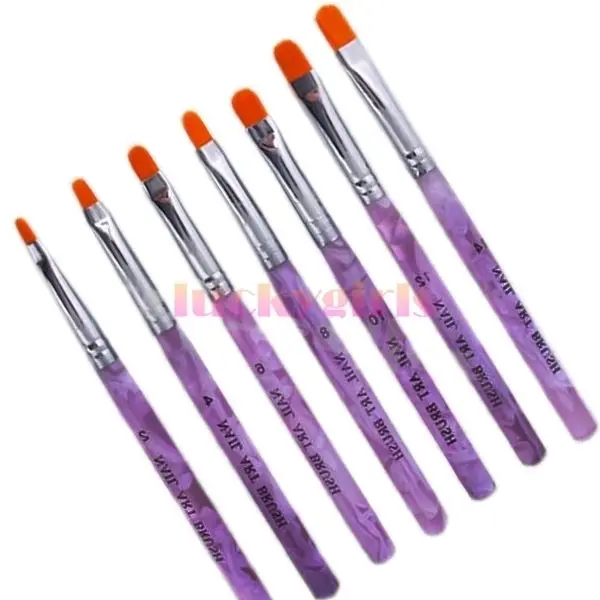 7PCS Nail Brushes Acrylic UV Gel Nail Art Tips Painting Brush Pen