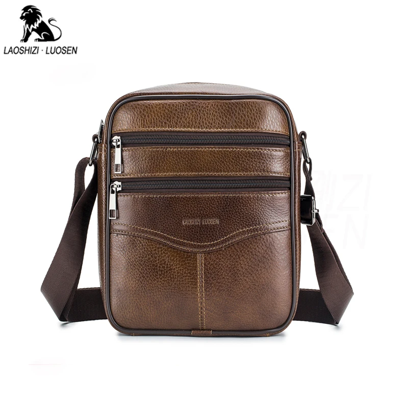 

Genuine Cowhide Leather Shoulder Bag Casual Small Messenger Bags Men Travel Crossbody Bags Handbags New Fashion Men Flap Bags