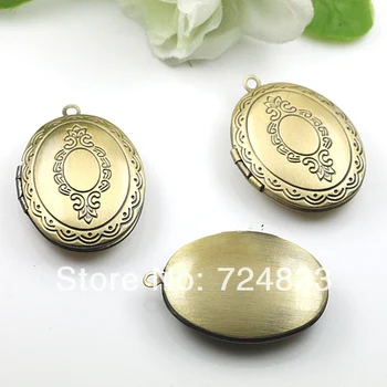 

Vintage Antique Bronze Brushed European Charms Oval Shape Wish Box Prayer Photo Locket Frame Pendant Bulk Wholesale