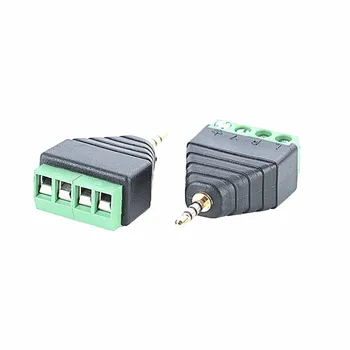 

10pcs/lot 2.5mm 4 Pole Stereo Male 4 pin Terminal Block Plug Audio Connector