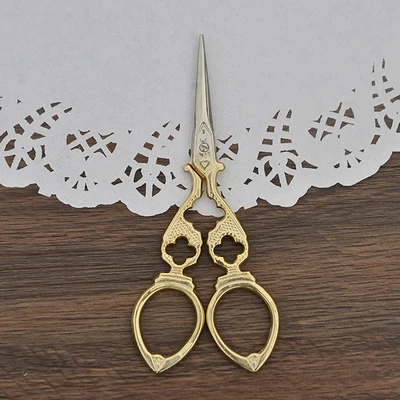 Винтажные металлические вышивальные ножницы ретро классический ручной работы ткань античный стежок ремесло DIY Cut Art Cross шитье портной ножницы - Цвет: E