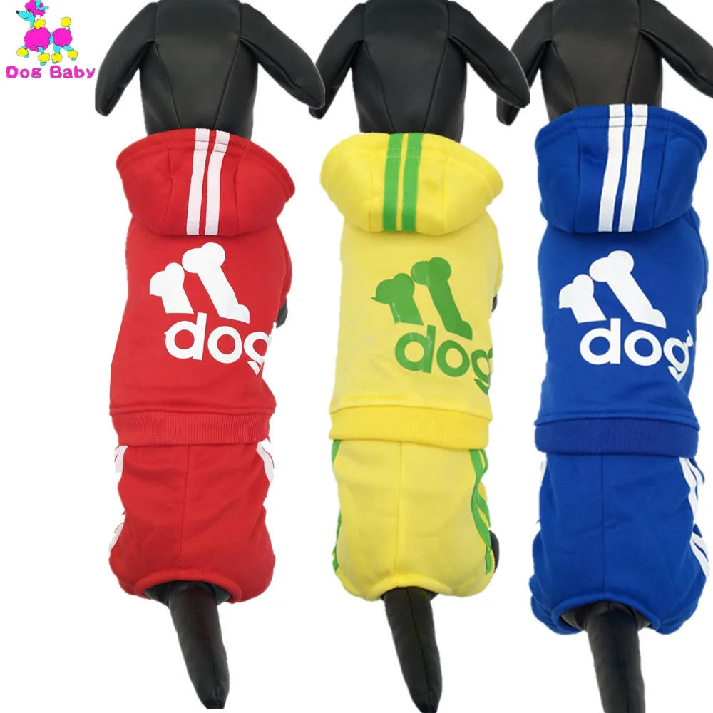 

DOGBABY Warm Dogs Hoodies Puppy Winter Dog Coat 100% Cotton Letter Print Pets Sportswear 8 Colors Four Legs Small Dog Clothes