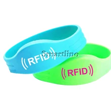 100 шт./лот 13,56 МГц RFID браслет регулируемый водонепроницаемый силиконовый браслет RFID Метка смарт-карты для доступа Управление