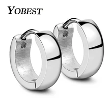 YOBEST панковские серьги-гвоздики золотистого цвета из нержавеющей стали, простые стильные круглые серьги-гвоздики, модные серьги для женщин и мужчин, ювелирные изделия