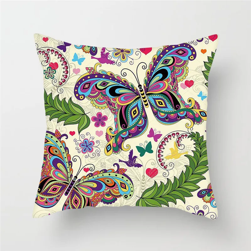 Fuwatacchi Multi Color Butterfly Cushion Cover Cute Soft Throw Pillow Cover Decorative Sofa Pillow Case Pillowcase