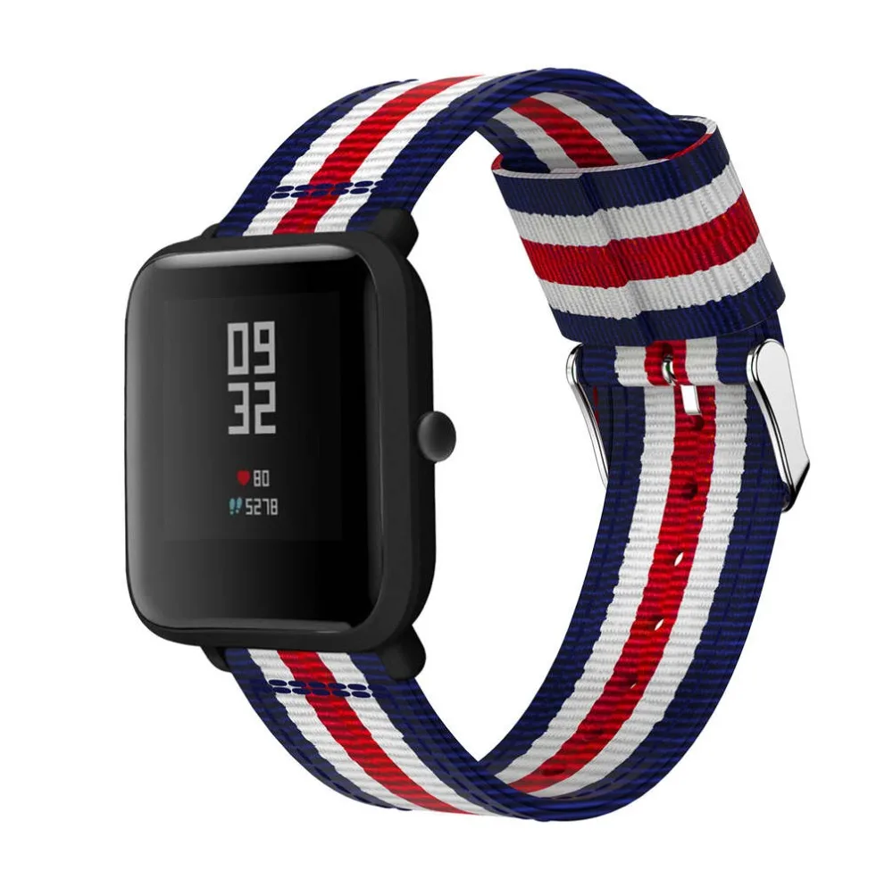 20 мм ремешок для часов Ремешок Для Xiaomi Huami Amazfit Bip браслет для Amazfit Bip хорошие спортивные аксессуары браслет Нейлон Замена