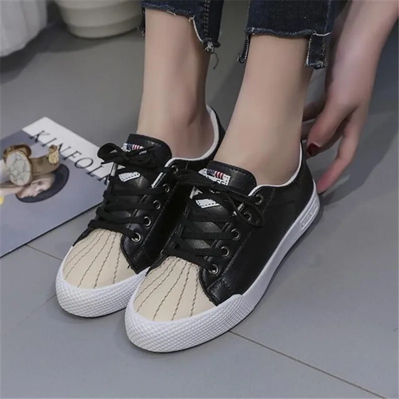 

YOUBROER Spring and Autumn Shell Head Board Shoe Female Tide Student Sneaker Female Shell Recreational Joker