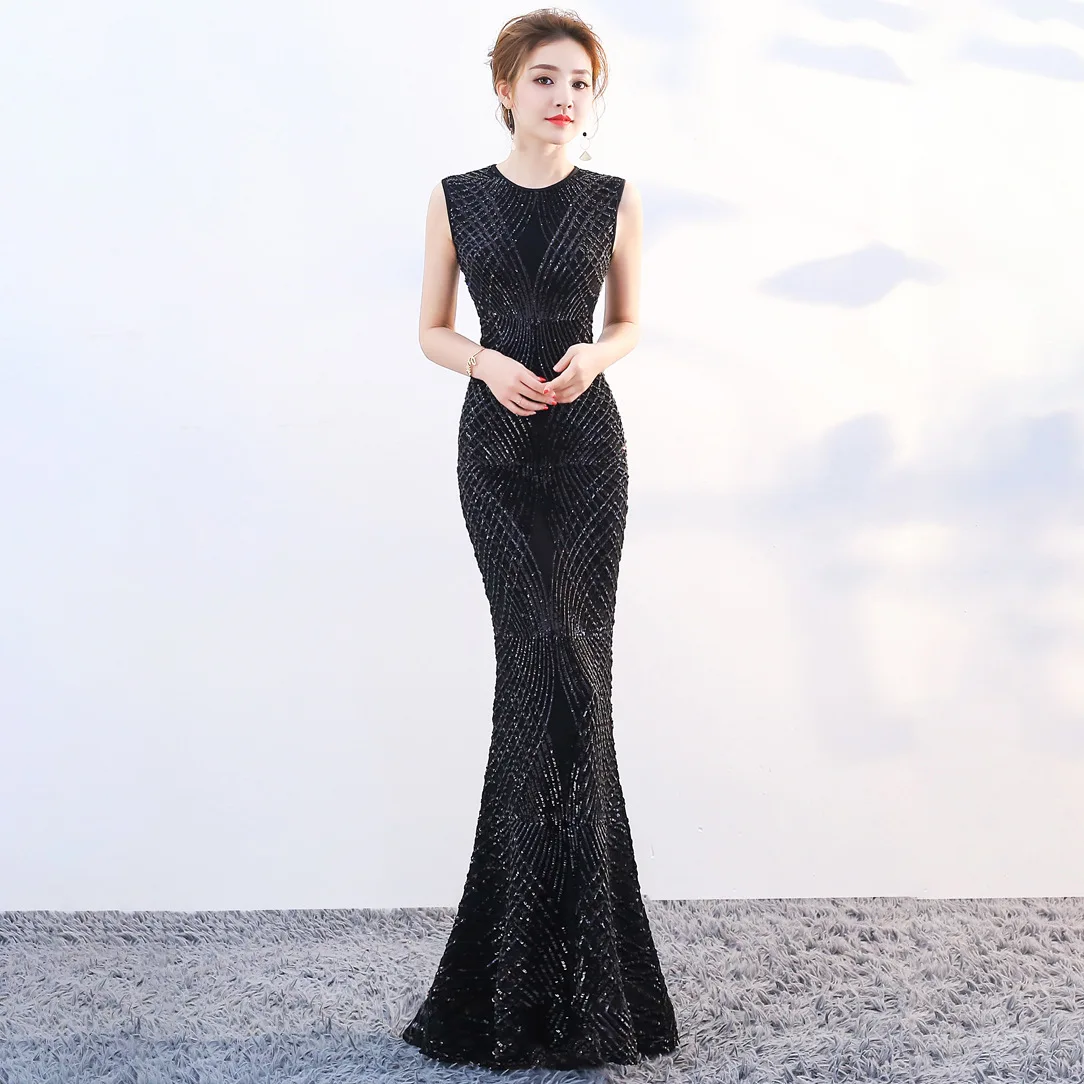 

Women Wedding Sexy Party Dress Female Black Sleeveless Evening Elegant Bodycon Dresses Womens Club Wear Long Clothes Vestidos